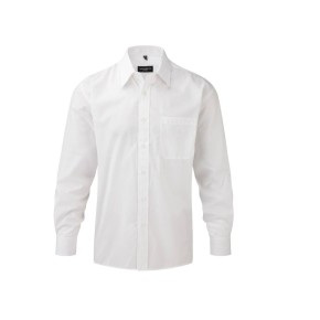 Men'S Long Sleeve Classic Polycotton Poplin Shirt