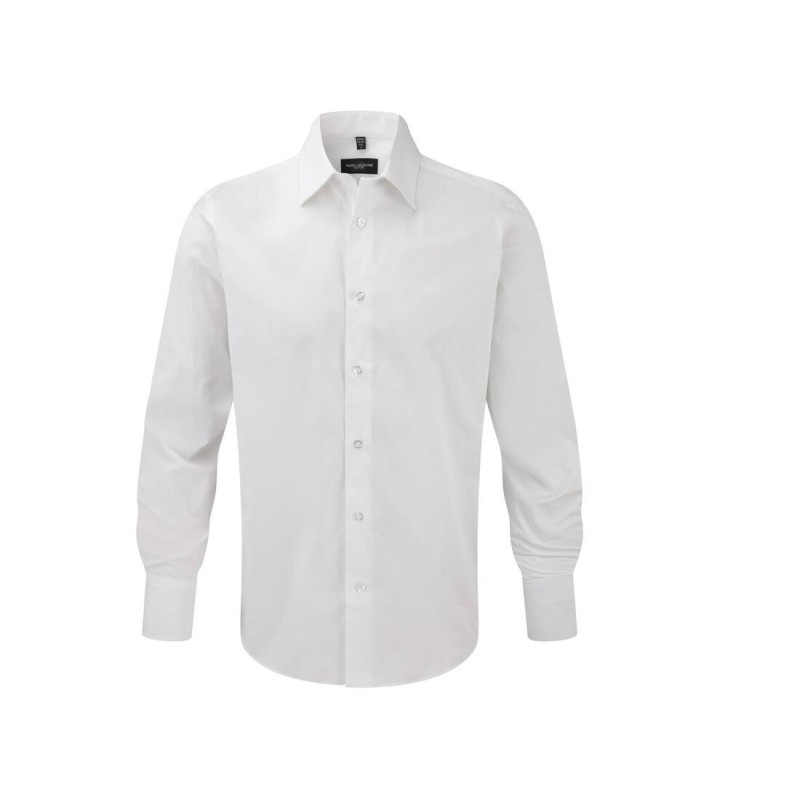 Men'S Long Sleeve Fitted Stretch Shirt