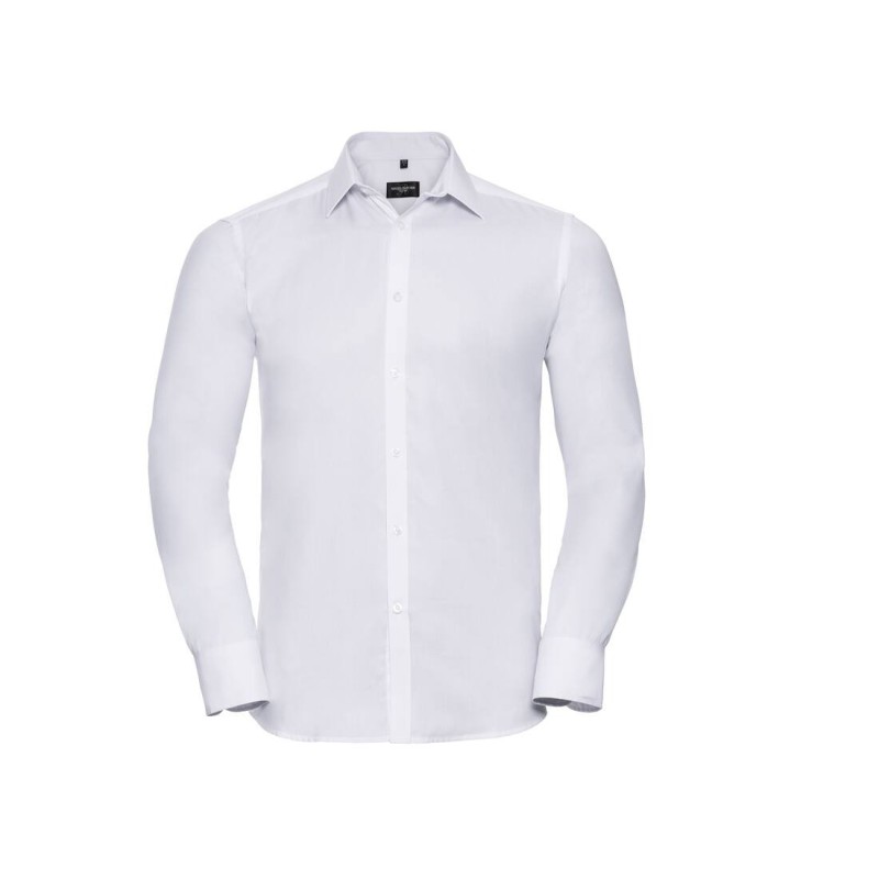 Men'S Long Sleeve Tailored Herringbone Shirt