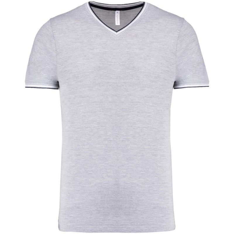 T-Shirt Maille Piquée Col V Homme