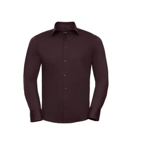 Men'S Long Sleeve Fitted Stretch Shirt