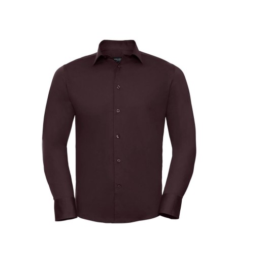 Men'S Long Sleeve Fitted Stretch Shirt