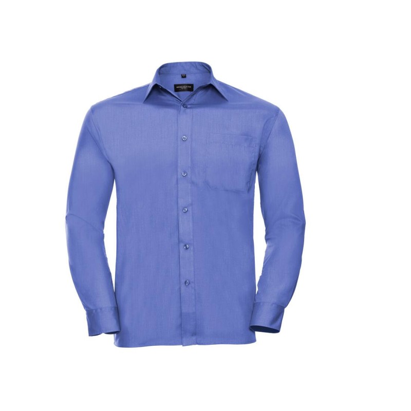 Men'S Long Sleeve Classic Polycotton Poplin Shirt