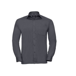 Men'S Long Sleeve Classic Polycotton Poplin Shirt