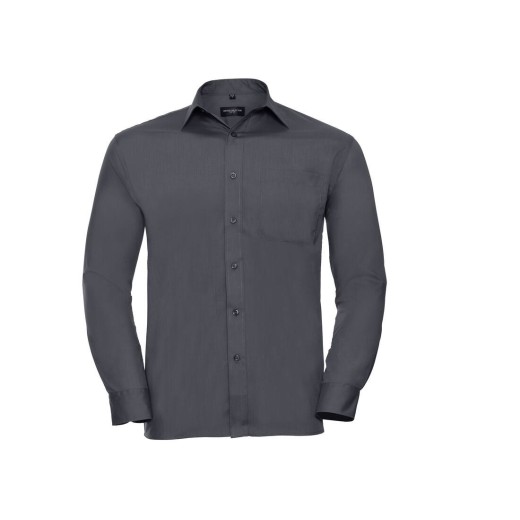 Men'S Long Sleeve Classic Polycotton Poplin Shirt