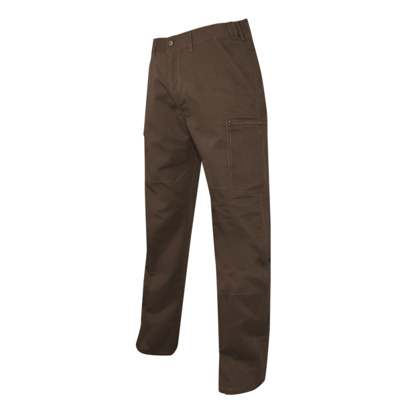 Pantalon Brag. Zippée Multipoches Daim