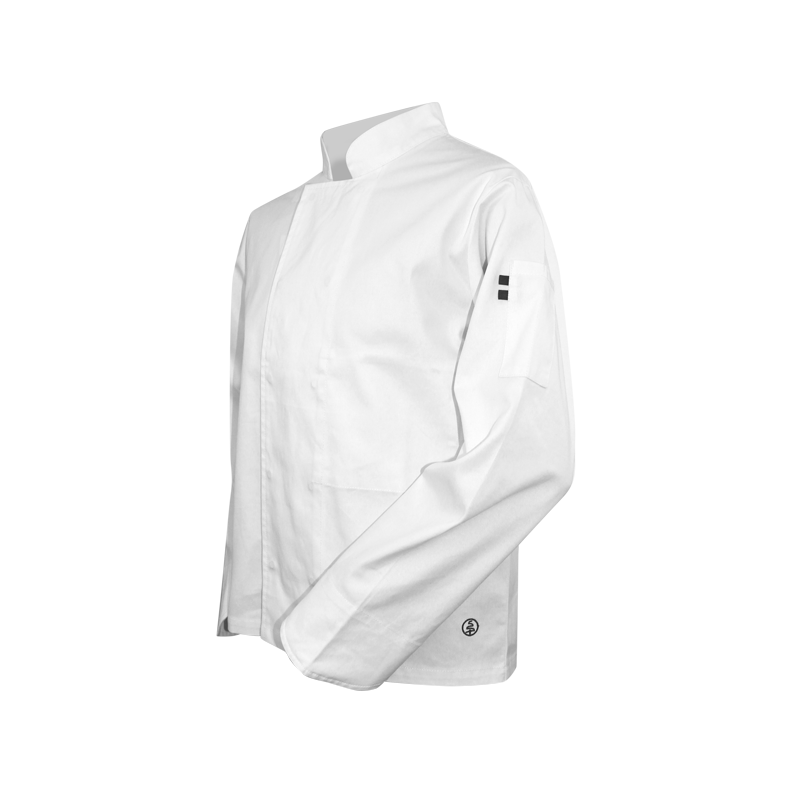 Veste Cuisinier Manches Longues Pressions Cachées Merlan