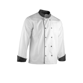 Veste Cuisine Manches Longues Avec Parements - Double Pressions Medaillon C2