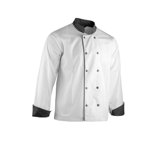 Veste Cuisine Manches Longues Avec Parements - Double Pressions Medaillon C2